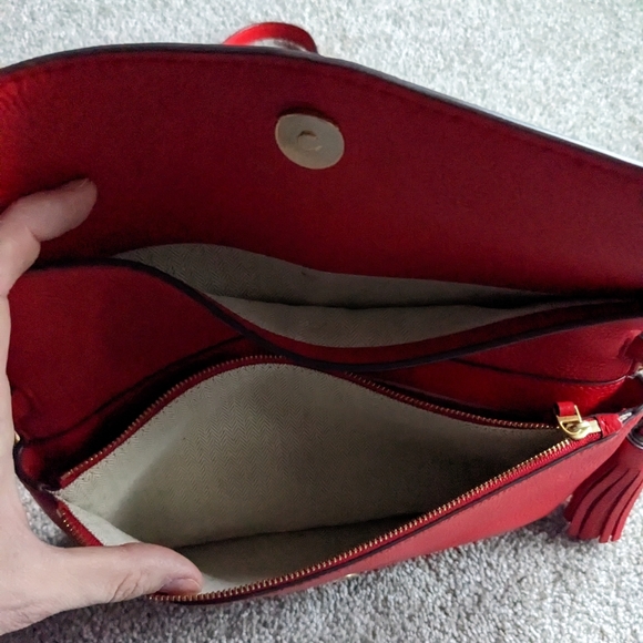 Tory Burch red McGraw crossbody purse handbag EUC - Picture 11 of 11